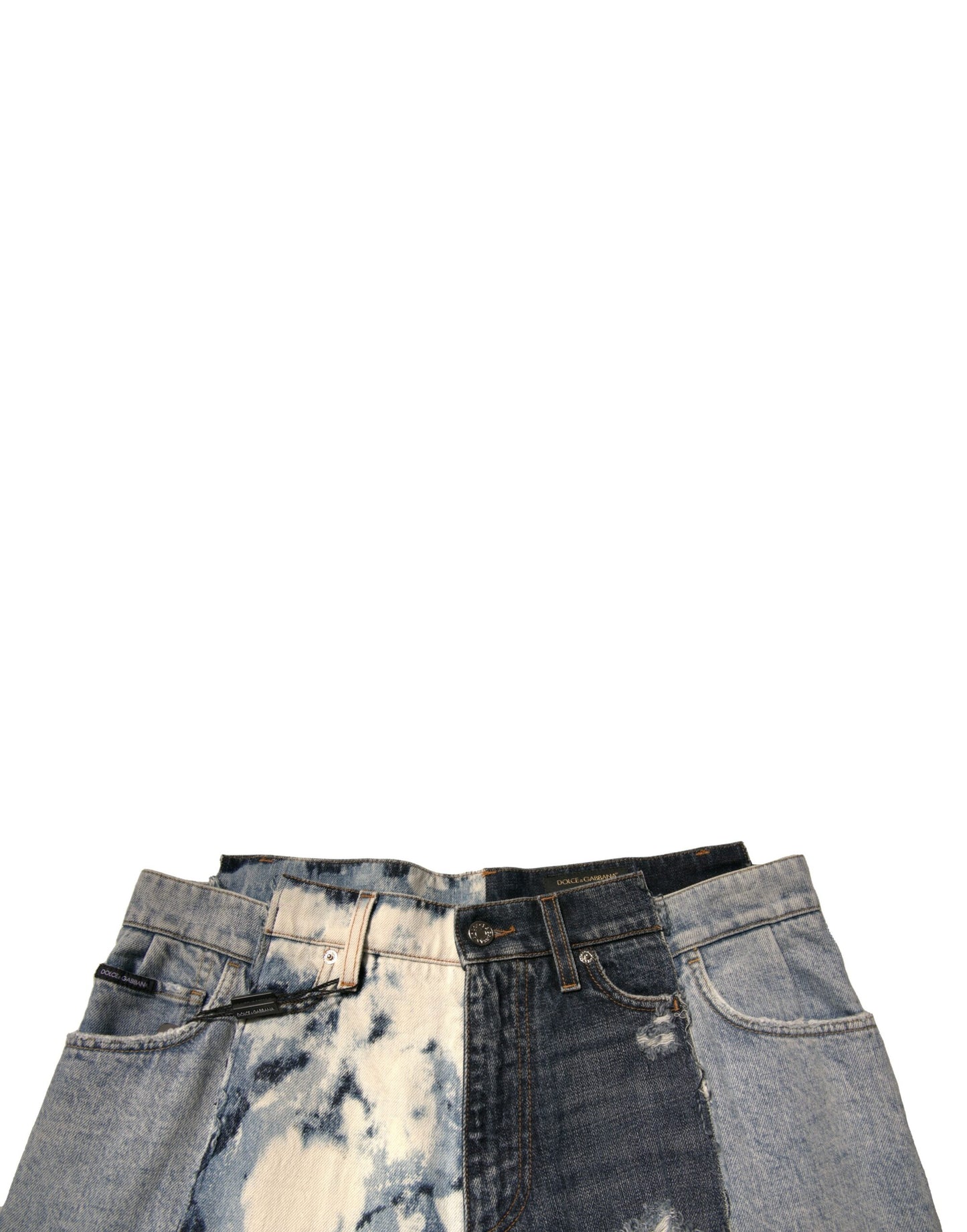 Multicolor Patchwork Cotton Straight Men Denim Jeans-Dolce & Gabbana-LabelTerrace.com