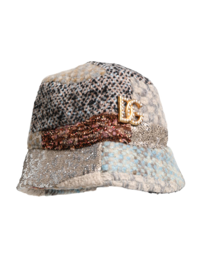 Multicolor Patchwork Embellished Bucket Hat-Dolce & Gabbana-LabelTerrace.com