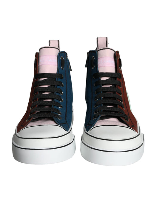 Multicolor Patchwork High Top Sneaker Shoes-Dolce & Gabbana-LabelTerrace.com
