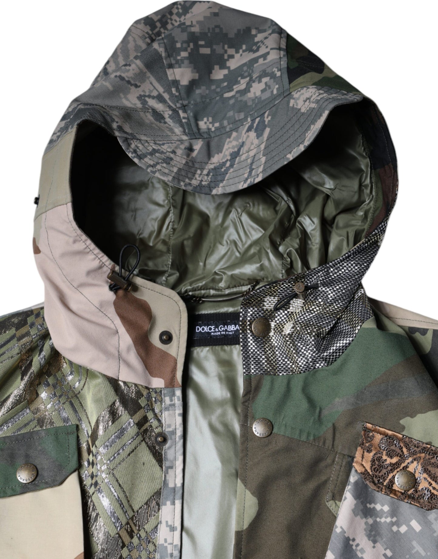 Multicolor Patchwork Hooded Vest Jacket-Dolce & Gabbana-LabelTerrace.com