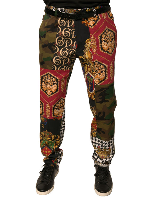 Multicolor Patchwork Men Dress Pants-Dolce & Gabbana-LabelTerrace.com