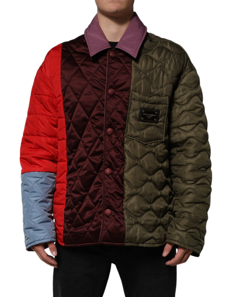 Multicolor Patchwork PolyesterQuilted Jacket-Dolce & Gabbana-LabelTerrace.com