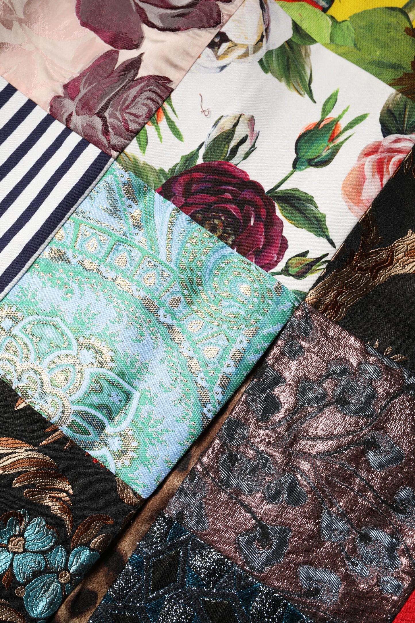 Multicolor Patchwork Sleeveless Sheath Dress-Dolce & Gabbana-LabelTerrace.com