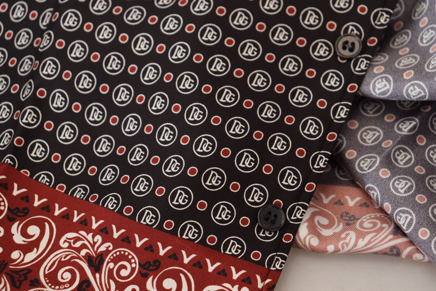 Multicolor Patterned Silk Casual Shirt-Dolce & Gabbana-LabelTerrace.com