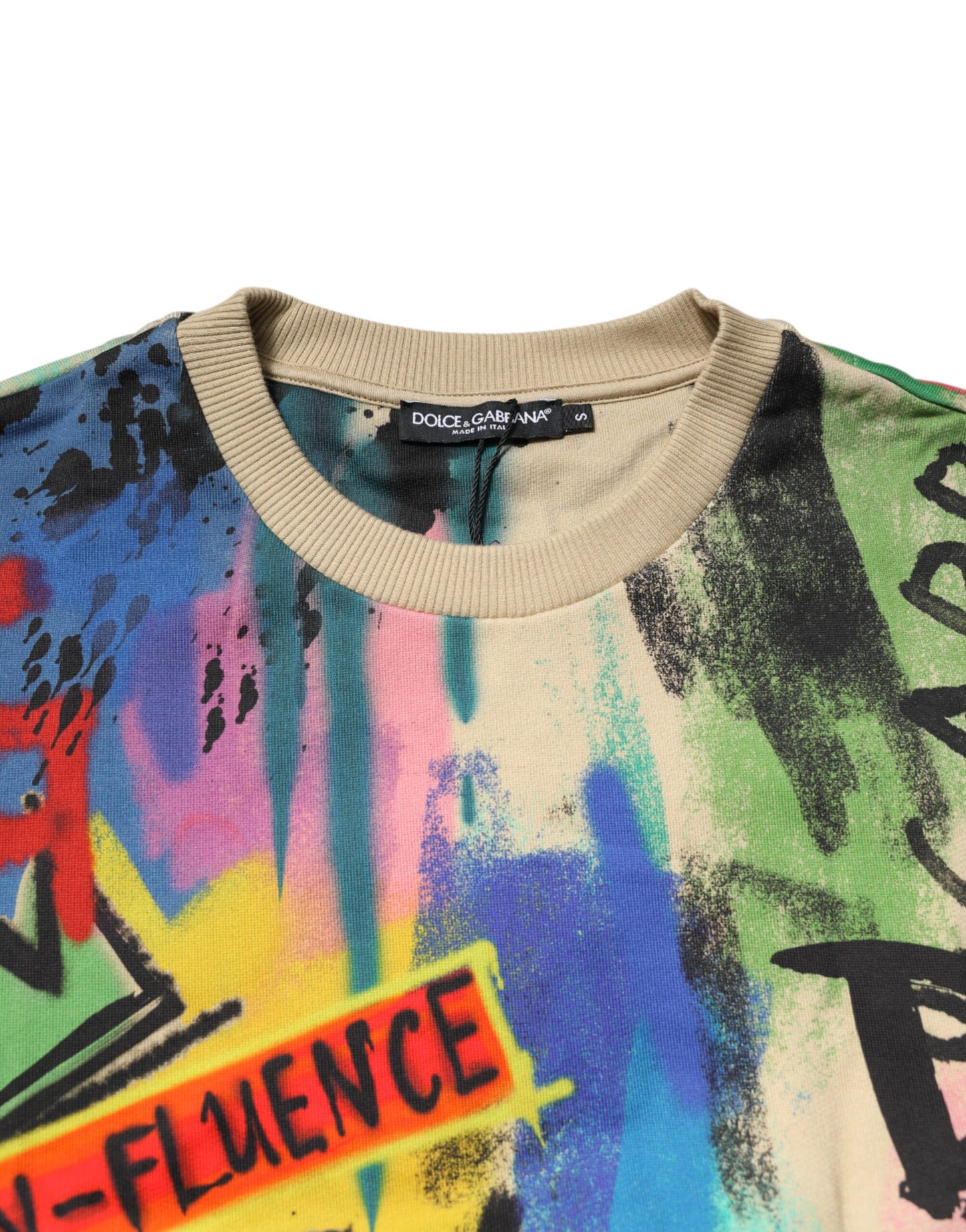 Multicolor Print Cotton Pullover Sweater-Dolce & Gabbana-LabelTerrace.com