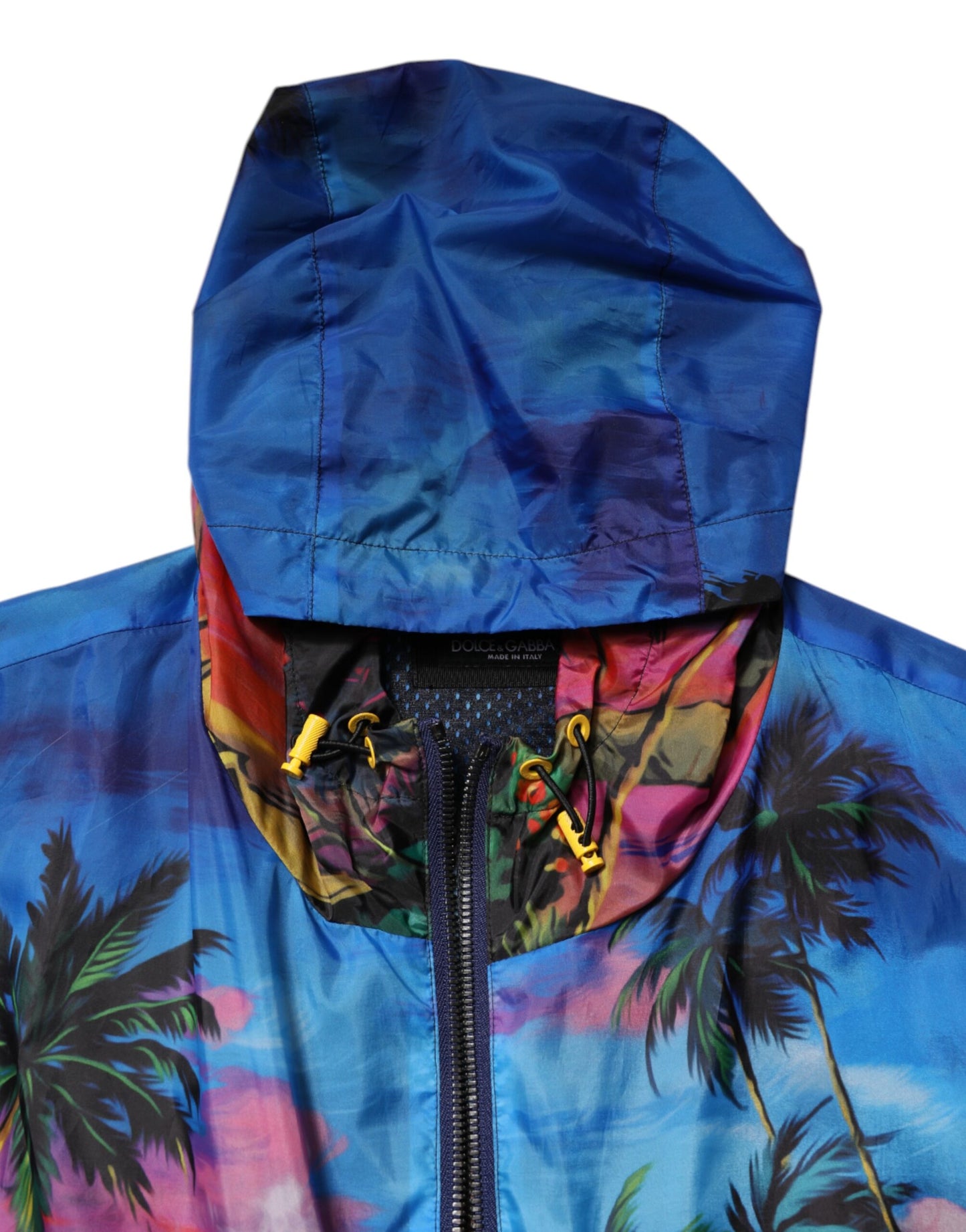 Multicolor Print Hooded Windbreaker Jacket-Dolce & Gabbana-LabelTerrace.com