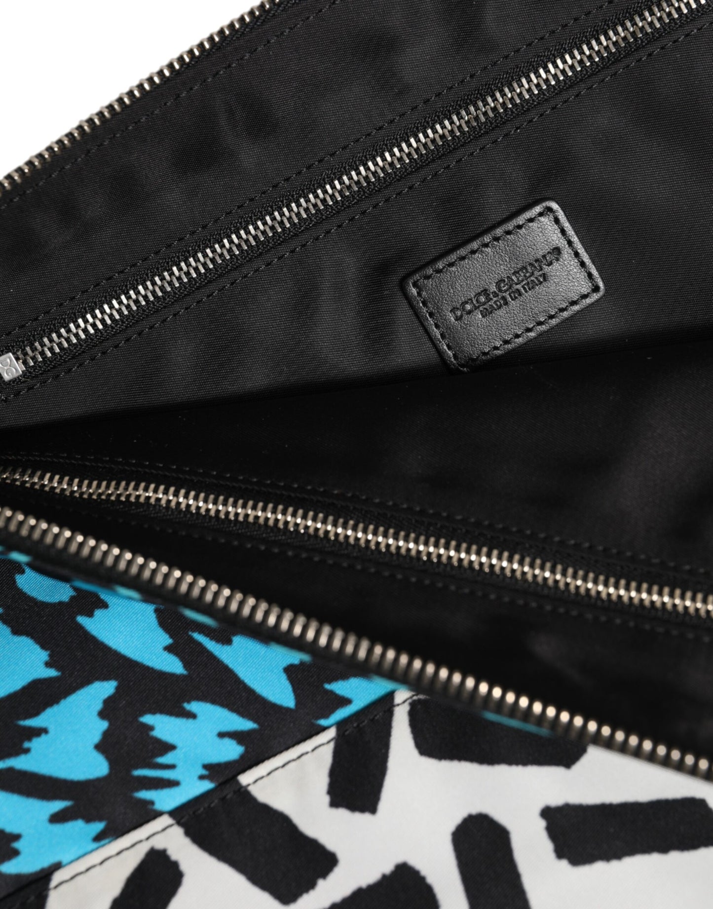 Multicolor Printed Nylon Logo Plaque Men Clutch Pouch Bag-Dolce & Gabbana-LabelTerrace.com