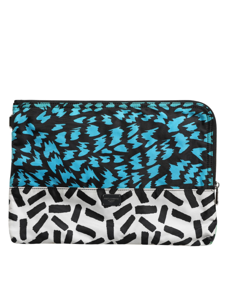 Multicolor Printed Nylon Logo Plaque Men Clutch Pouch Bag-Dolce & Gabbana-LabelTerrace.com