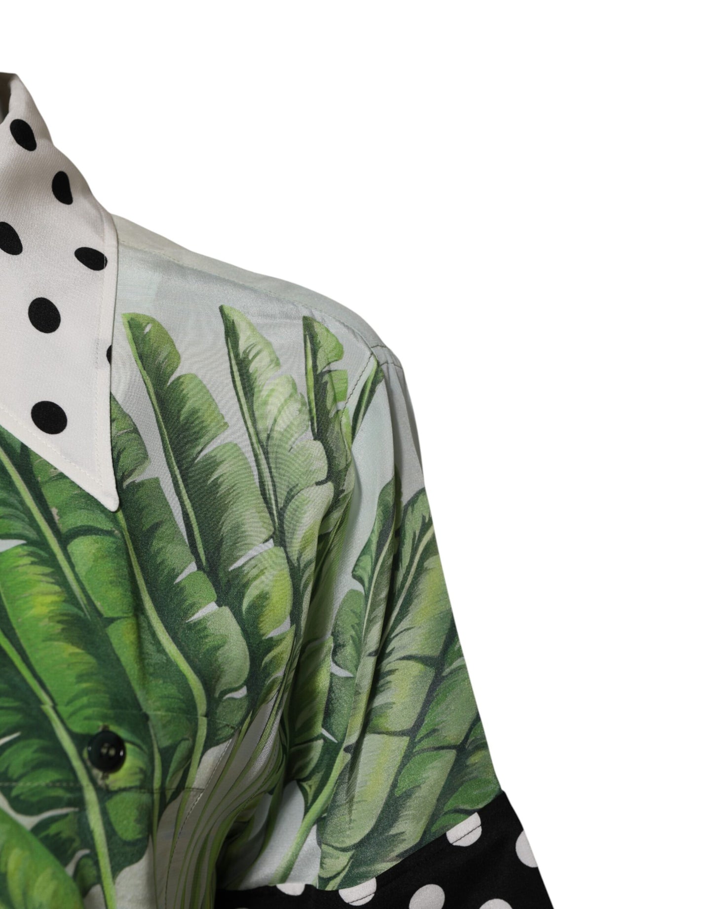 Multicolor Printed Silk Collared Shirt Top-Dolce & Gabbana-LabelTerrace.com