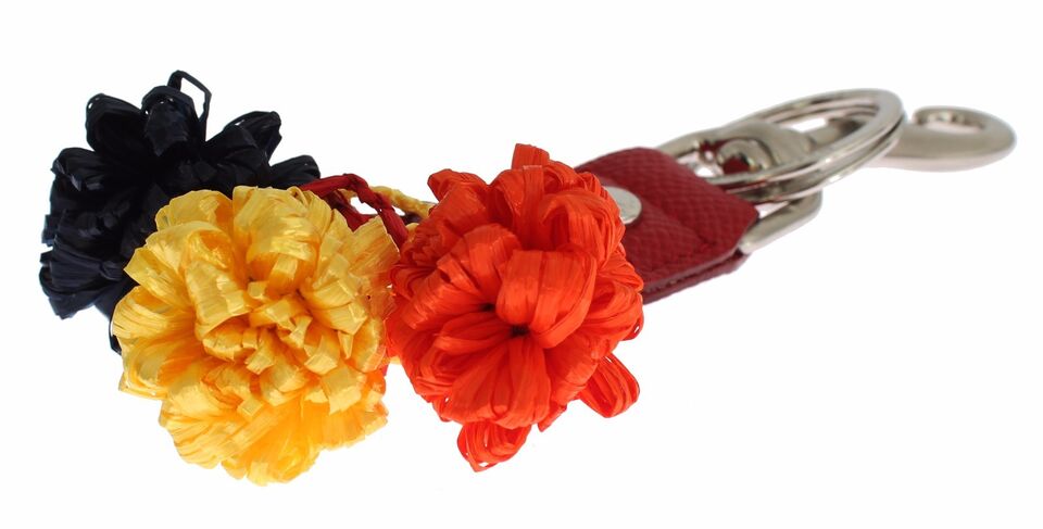 Multicolor Raffia Leather Clasp Finder Chain Keyring-Dolce & Gabbana-LabelTerrace.com