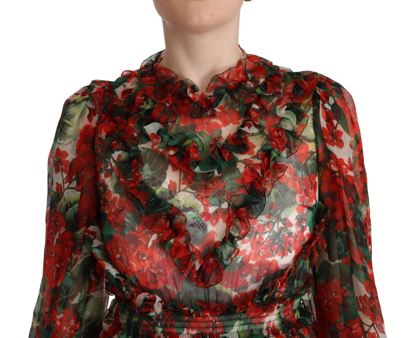 Multicolor Red Floral Silk Long Maxi Dress-Dolce & Gabbana-LabelTerrace.com