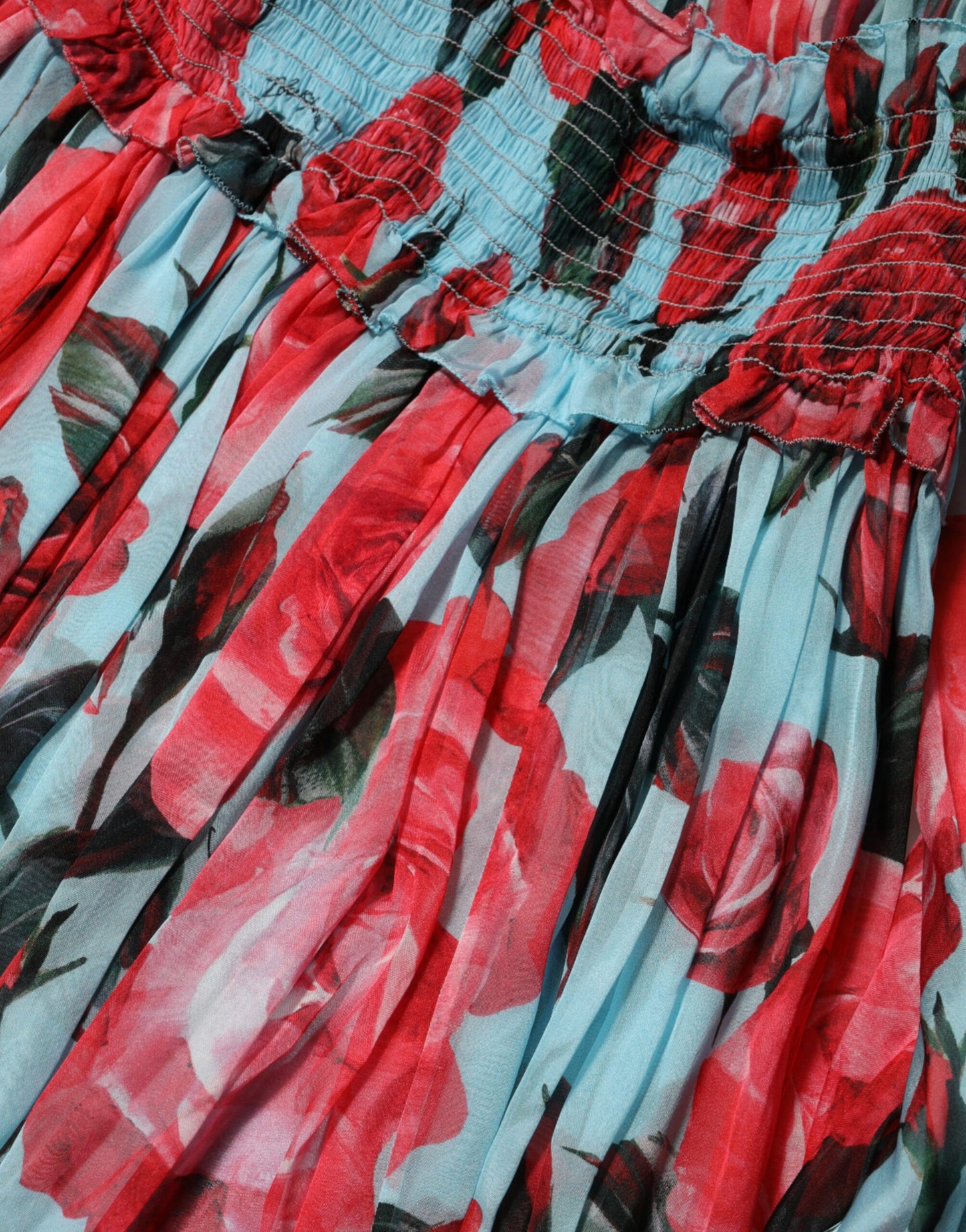 Multicolor Romantic Floral Silk Chiffon Dress-Dolce & Gabbana-LabelTerrace.com