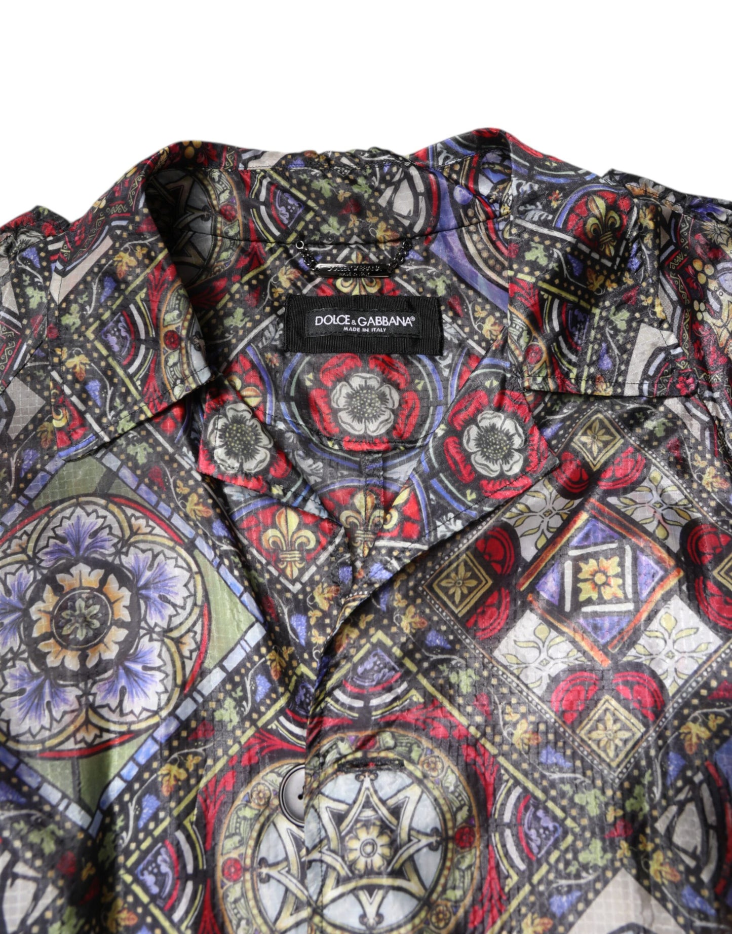 Multicolor Royal Bee Crown Trench Coat Jacket-Dolce & Gabbana-LabelTerrace.com