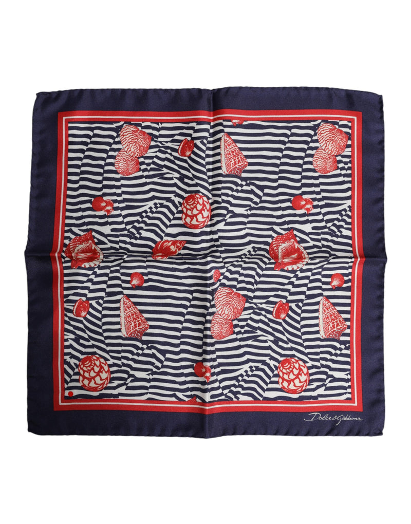 Multicolor Seashells Square Men Foulard Scarf-Dolce & Gabbana-LabelTerrace.com
