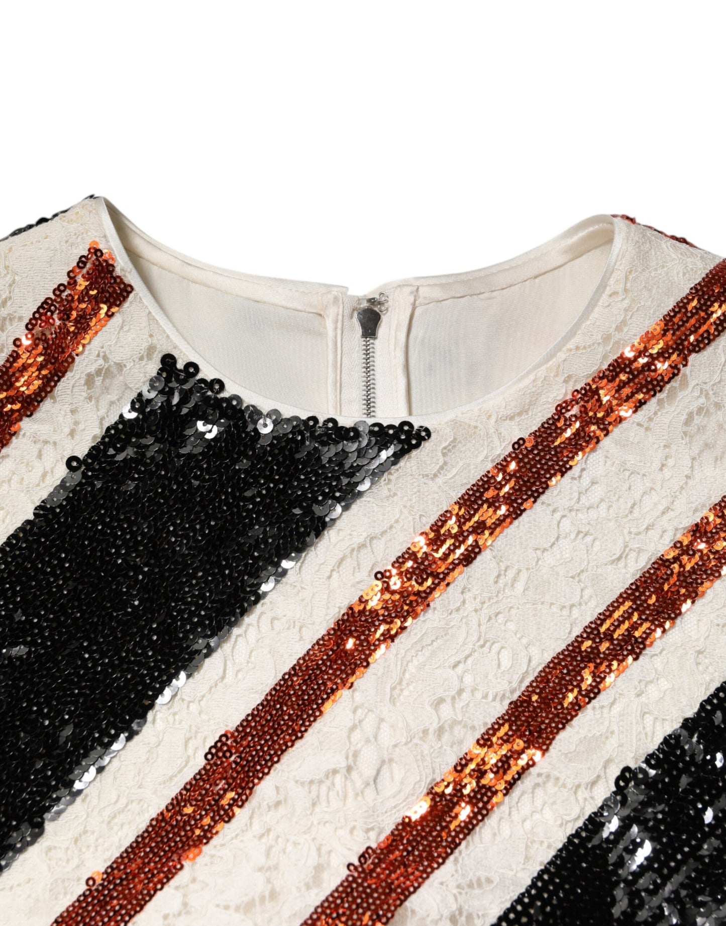 Multicolor Sequin Embellished Shift Dress-Dolce & Gabbana-LabelTerrace.com