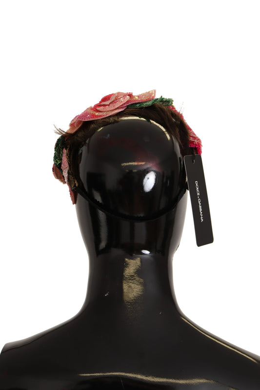 Multicolor Sequined Lurex Black Hair Headband-Dolce & Gabbana-LabelTerrace.com