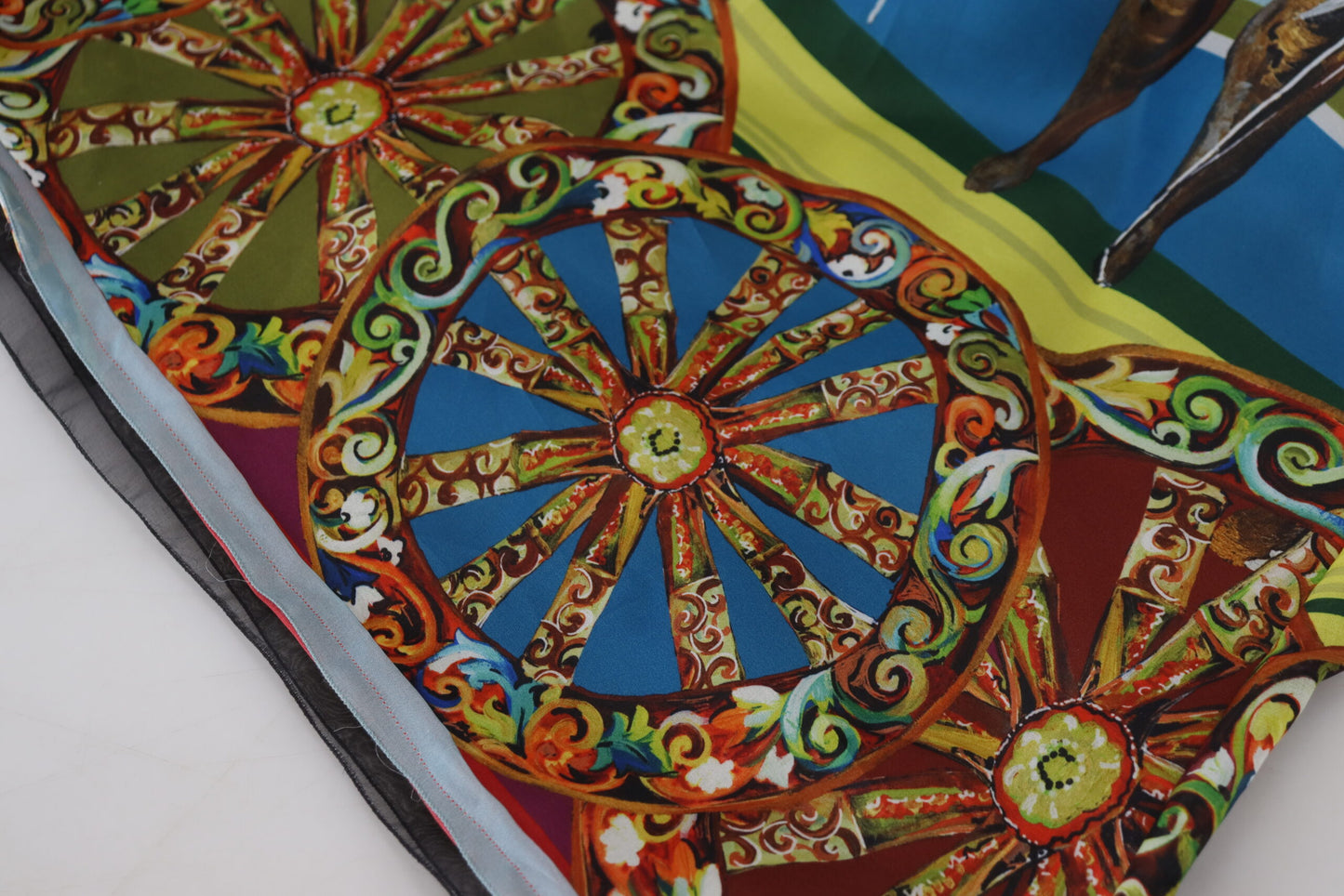 Multicolor Sicily Silk A-line Long Gown Dress-Dolce & Gabbana-LabelTerrace.com