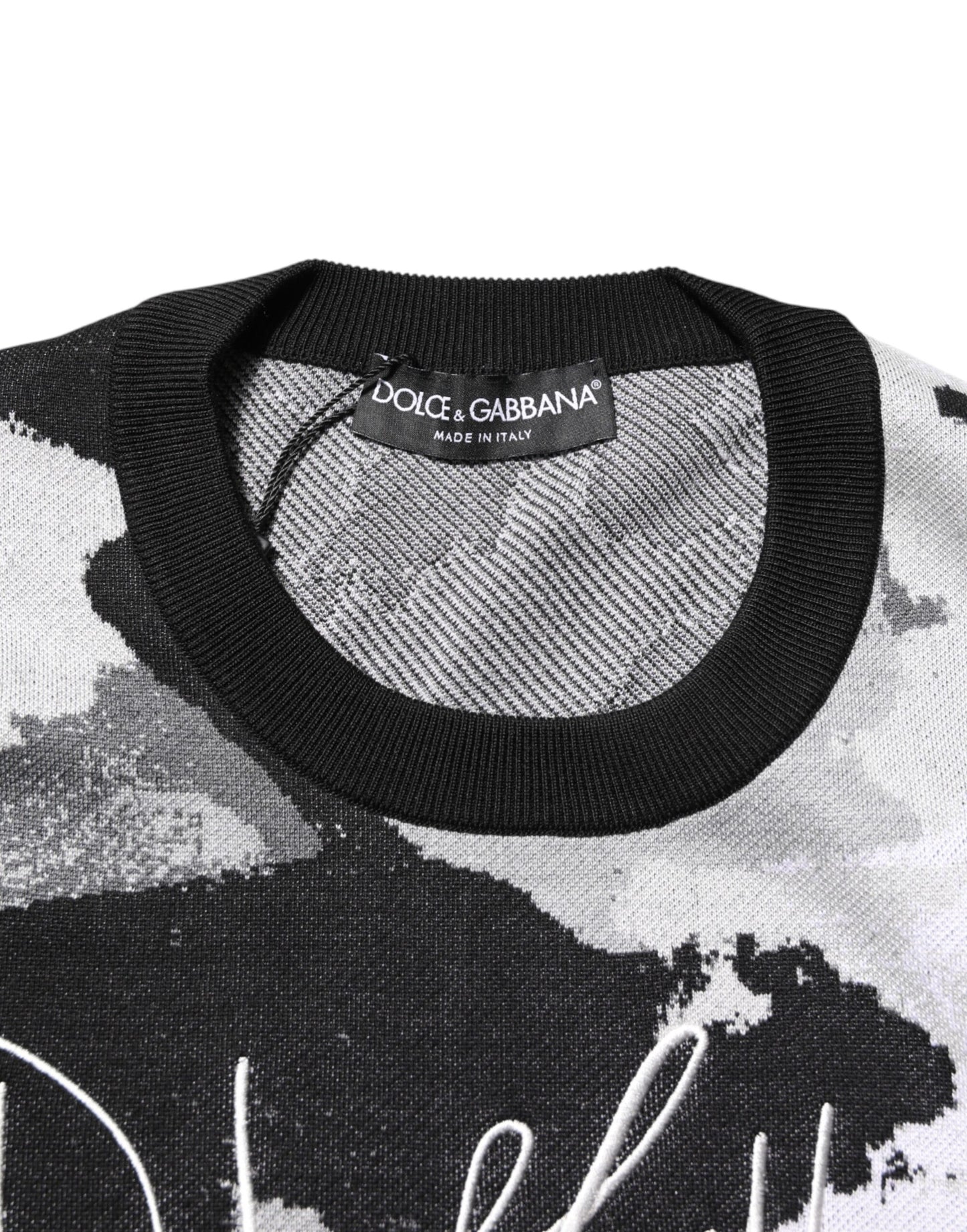 Multicolor Silk Camouflage Pullover Sweater-Dolce & Gabbana-LabelTerrace.com