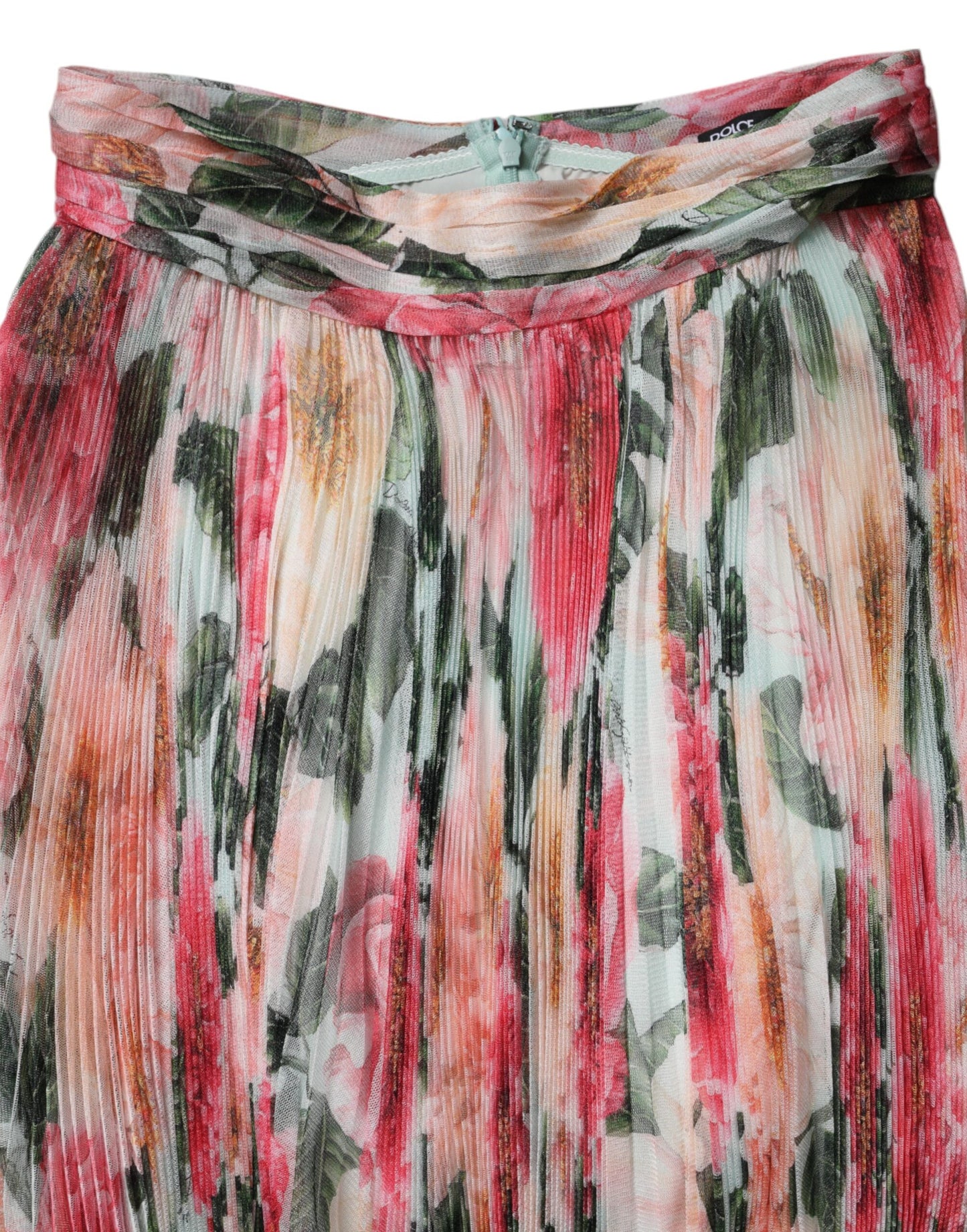 Multicolor Silk Floral High Waist Midi Skirt-Dolce & Gabbana-LabelTerrace.com