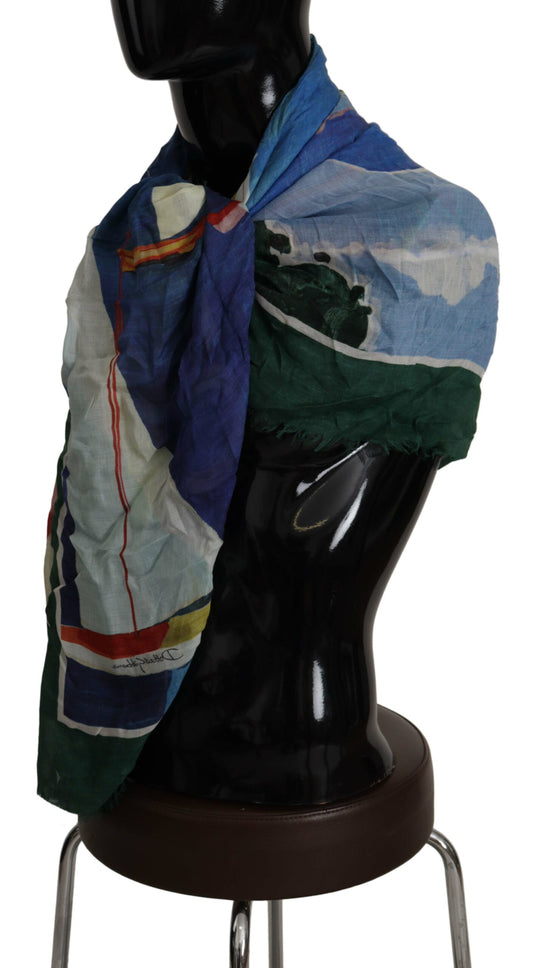 Multicolor Sorrento DG Shawl Fringe Scarf-Dolce & Gabbana-LabelTerrace.com