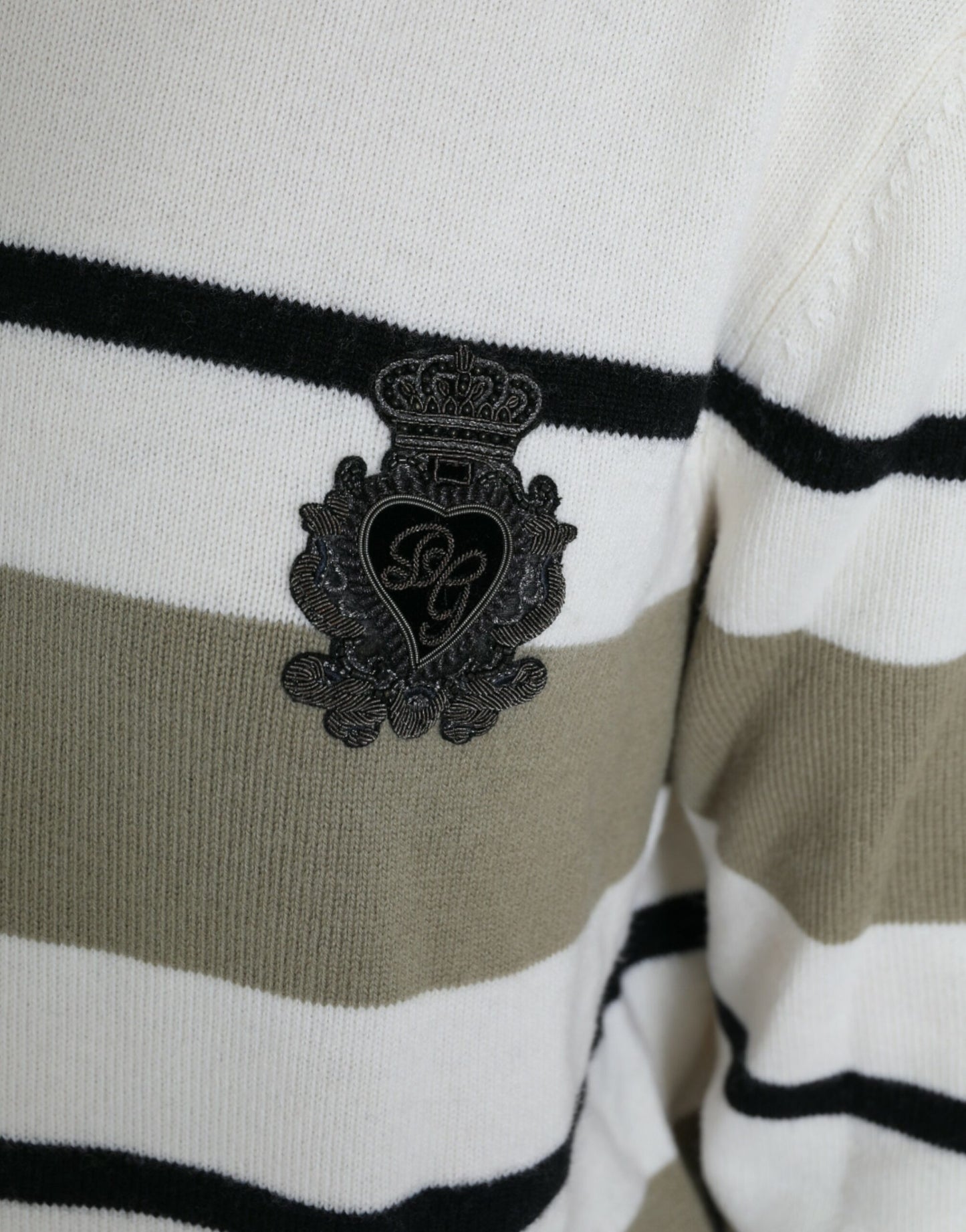 Multicolor Stripe Wool Logo Pullover Sweater-Dolce & Gabbana-LabelTerrace.com