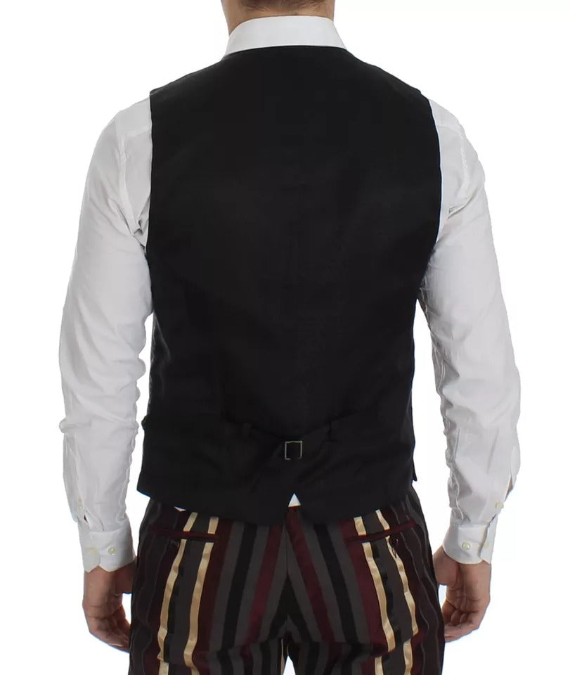 Multicolor Striped Runway 3 Piece Slim Fit Vest Suit-Dolce & Gabbana-LabelTerrace.com