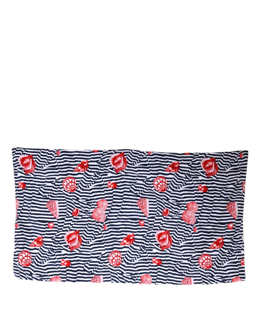 Multicolor Stripes Seashells Beach Towel-Dolce & Gabbana-LabelTerrace.com