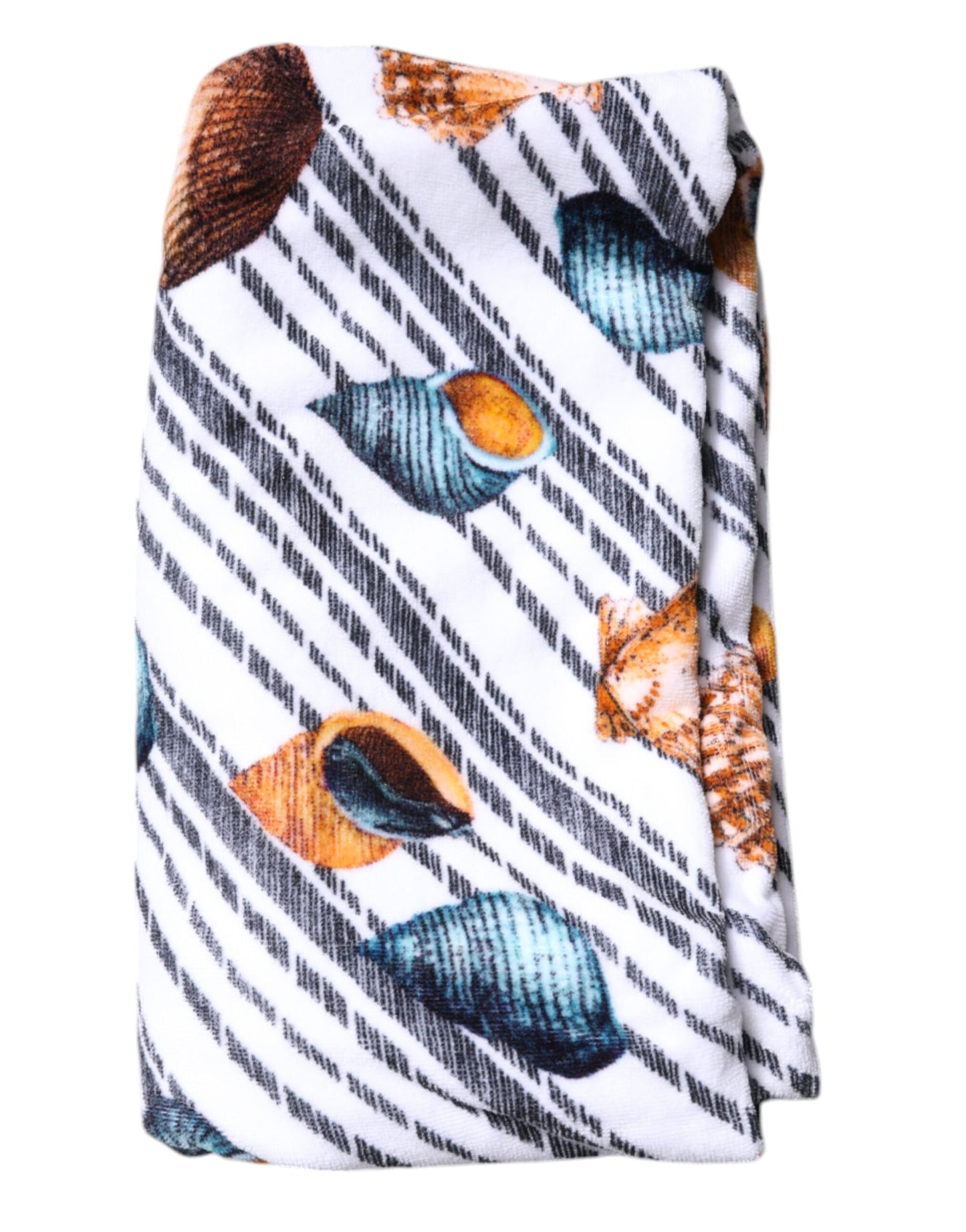 Multicolor Stripes Seashells Beach Towel-Dolce & Gabbana-LabelTerrace.com