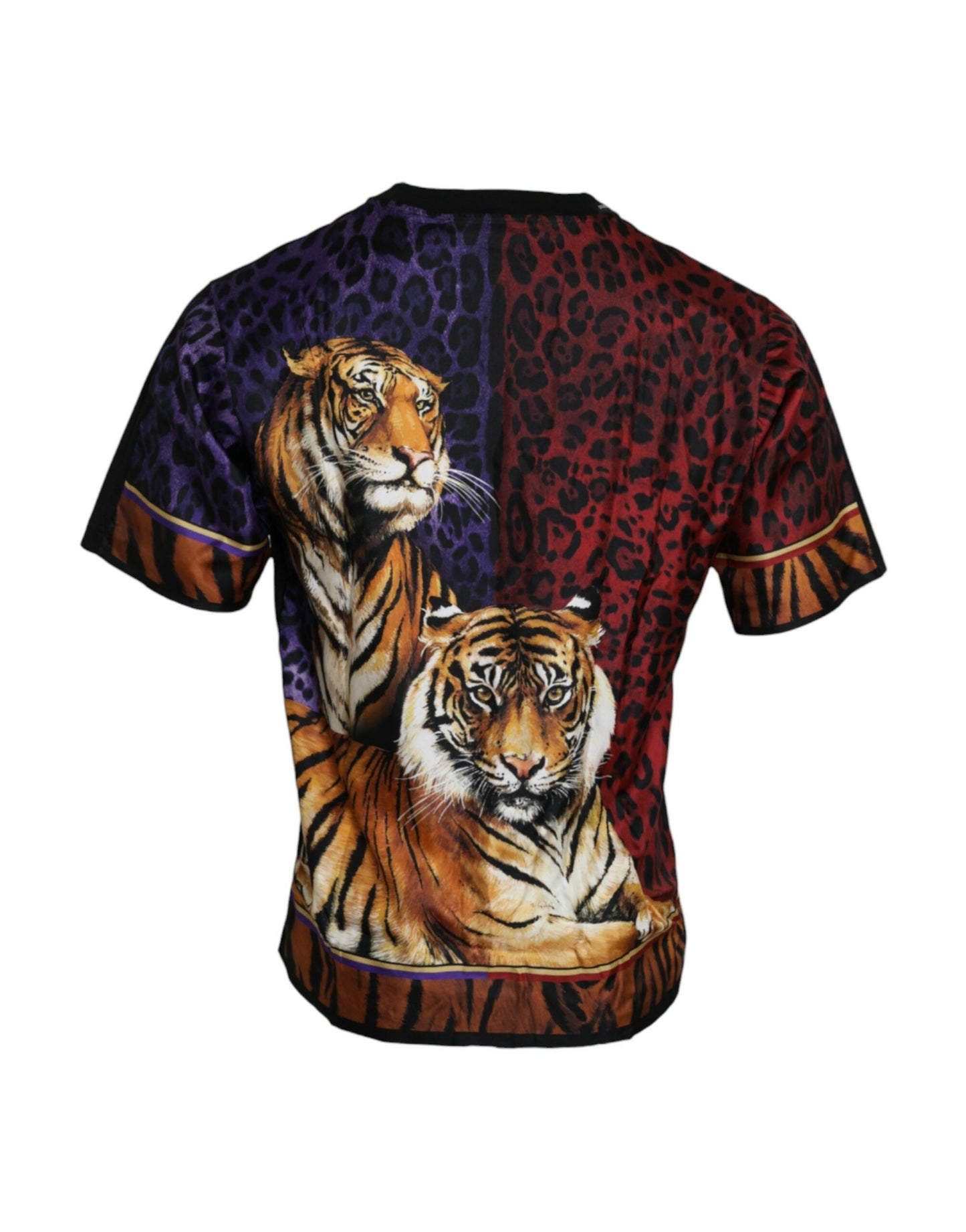 Multicolor Tiger Print Cotton Short Sleeves T-shirt-Dolce & Gabbana-LabelTerrace.com