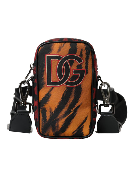 Multicolor Tiger Print Nylon Logo Cross Body Bag-Dolce & Gabbana-LabelTerrace.com