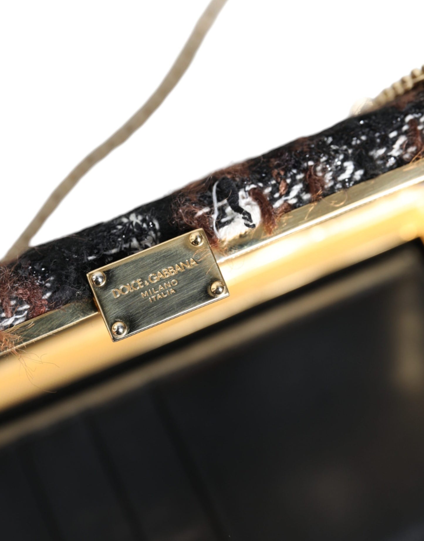 Multicolor Tweed Floral Clutch Evening Party Purse CrossBody Bag-Dolce & Gabbana-LabelTerrace.com