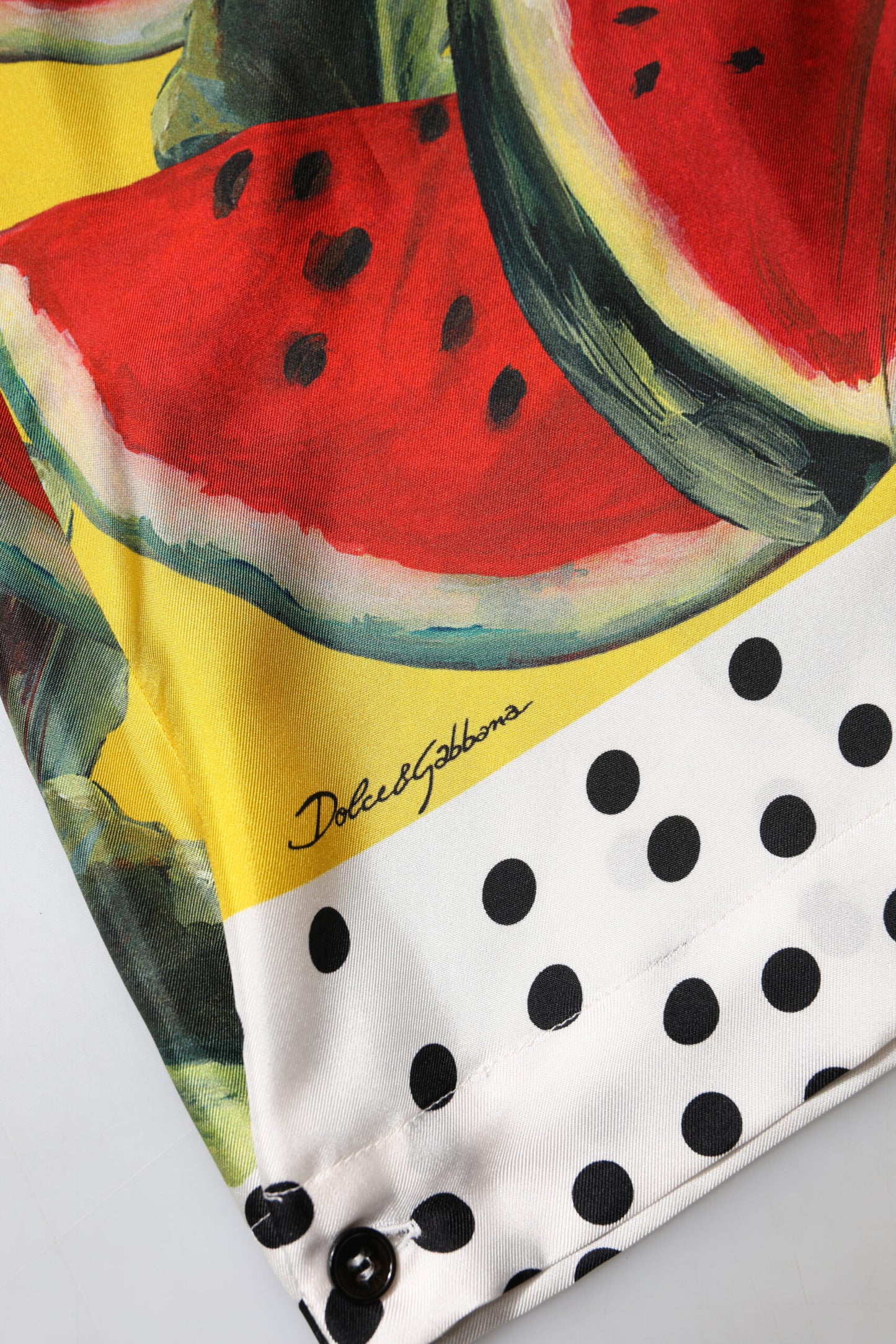 Multicolor Watermelon Collared Shirt Top-Dolce & Gabbana-LabelTerrace.com