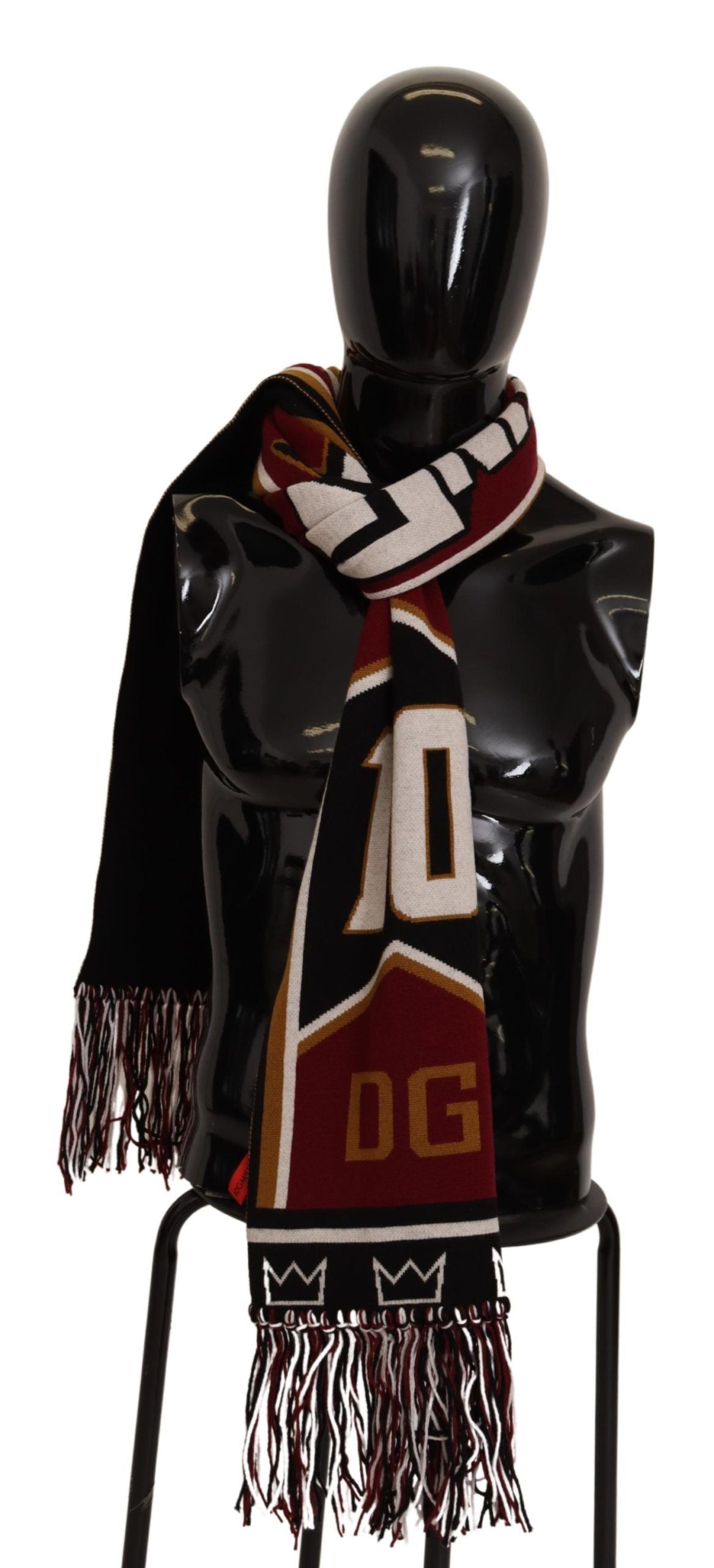 Multicolor Wool Knit DG King Shawl Wrap Scarf-Dolce & Gabbana-LabelTerrace.com