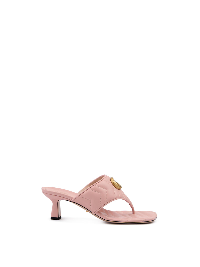 Mystic Pink Nappa Charlotte Leather Sandals-Gucci-LabelTerrace.com