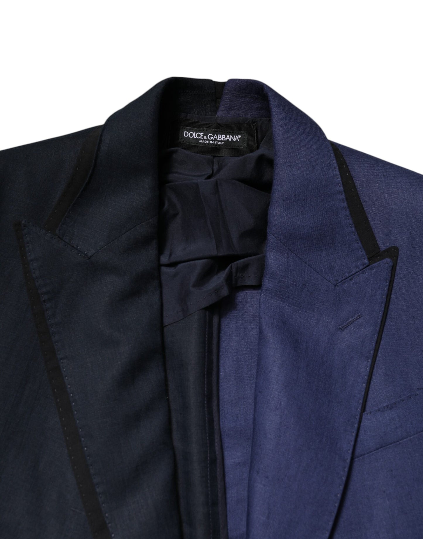 Navy Blue Double Breasted Suit Coat Blazer-Dolce & Gabbana-LabelTerrace.com