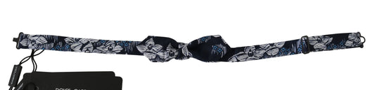 Navy Blue Floral Slim Adjustable Neck Papillon Men Bow Tie-Dolce & Gabbana-LabelTerrace.com