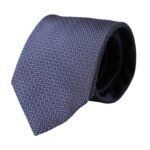 Navy Blue Silk Patterned Adjustable Men Tie-Dolce & Gabbana-LabelTerrace.com