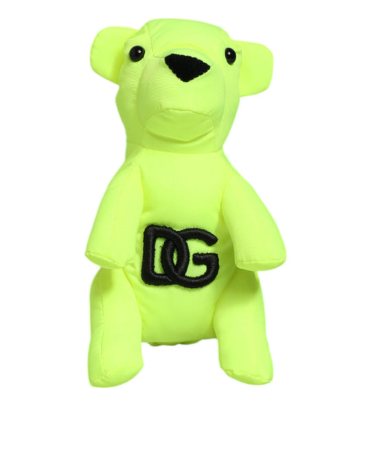 Neon Green Bear Embroidered Logo Men Keychain Clasp Keyring-Dolce & Gabbana-LabelTerrace.com