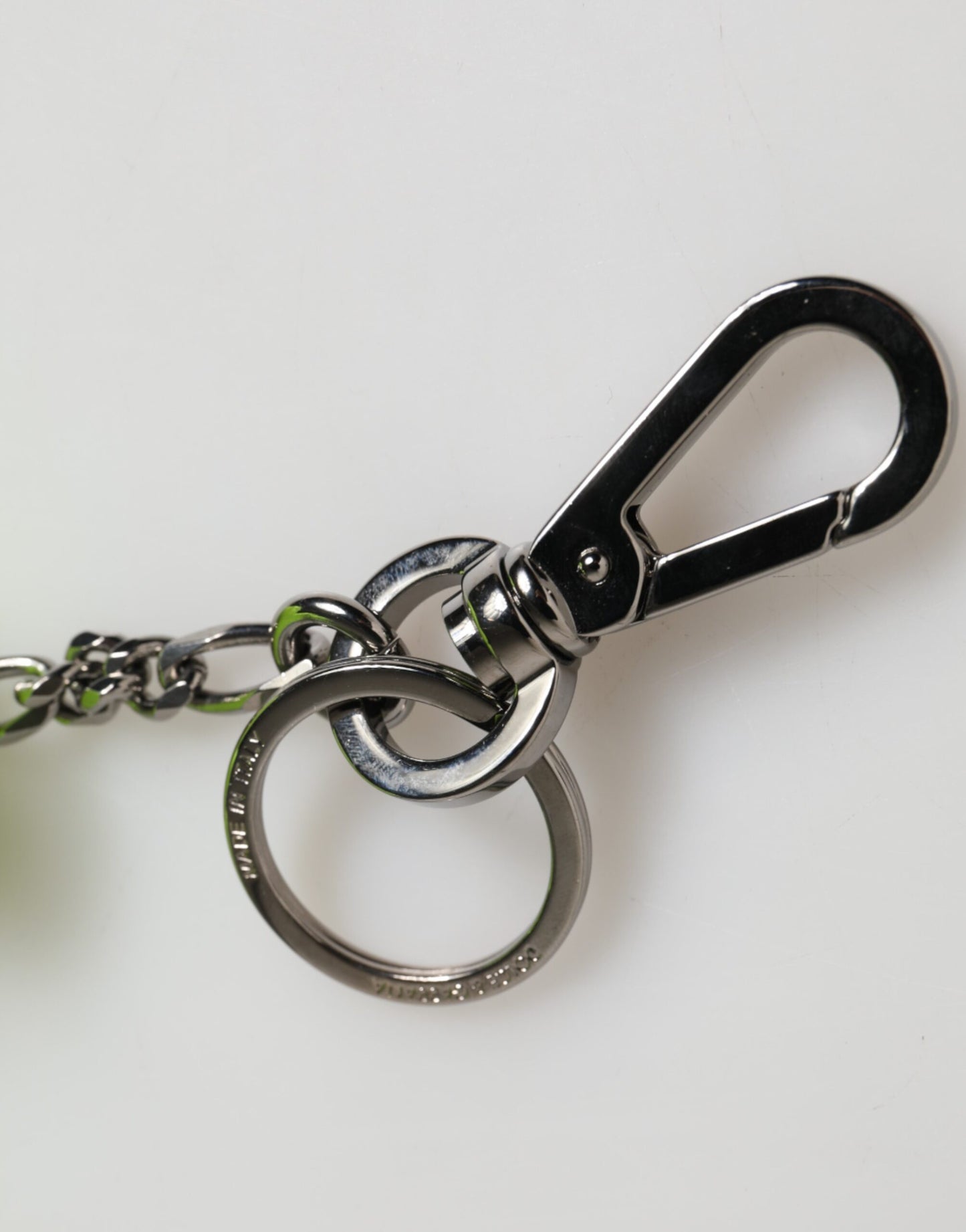Neon Green Bear Embroidered Logo Men Keychain Clasp Keyring-Dolce & Gabbana-LabelTerrace.com