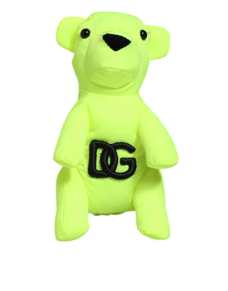 Neon Green Bear Embroidered Logo Men Keychain Clasp Keyring-Dolce & Gabbana-LabelTerrace.com