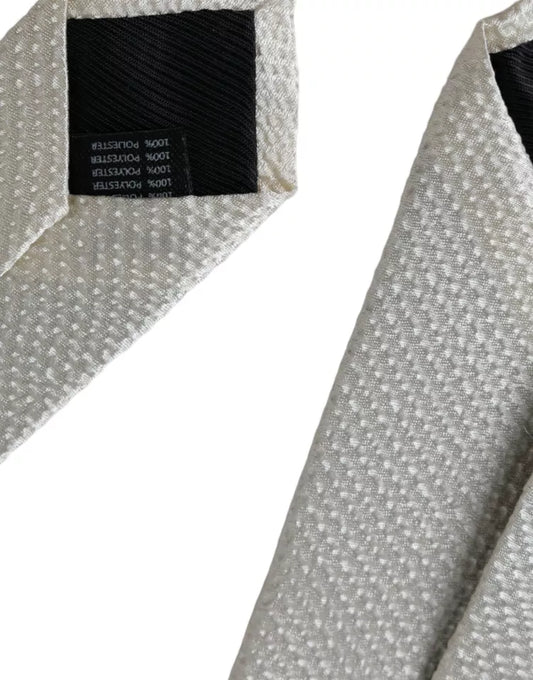 Off White 100% Silk Adjustable Necktie Men Tie-Dolce & Gabbana-LabelTerrace.com