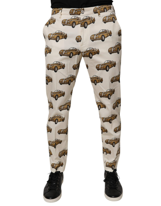 Off White Cars Cotton Skinny Men Denim Jeans-Dolce & Gabbana-LabelTerrace.com