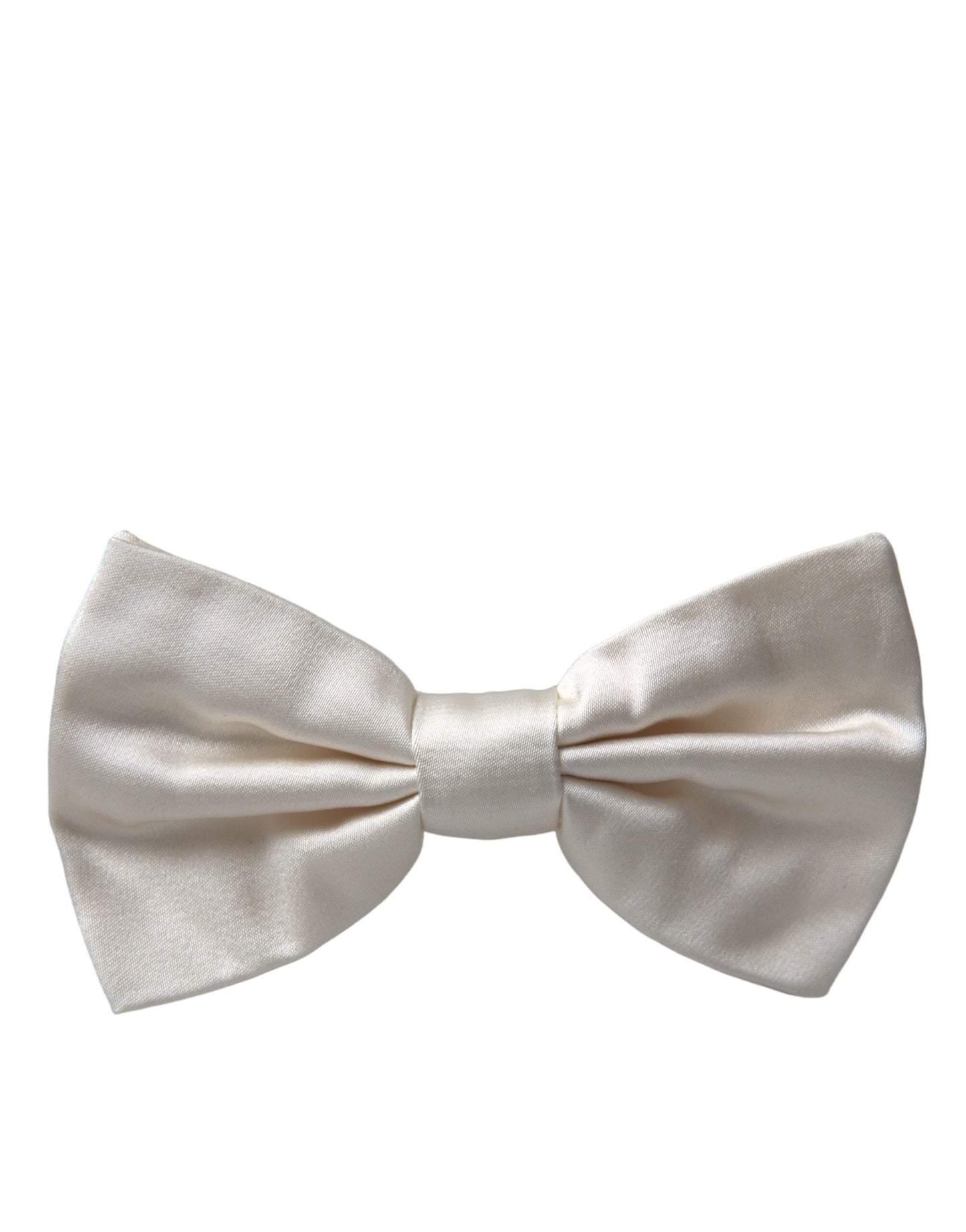 Off White Silk Adjustable Neck Men Bow Tie-Dolce & Gabbana-LabelTerrace.com