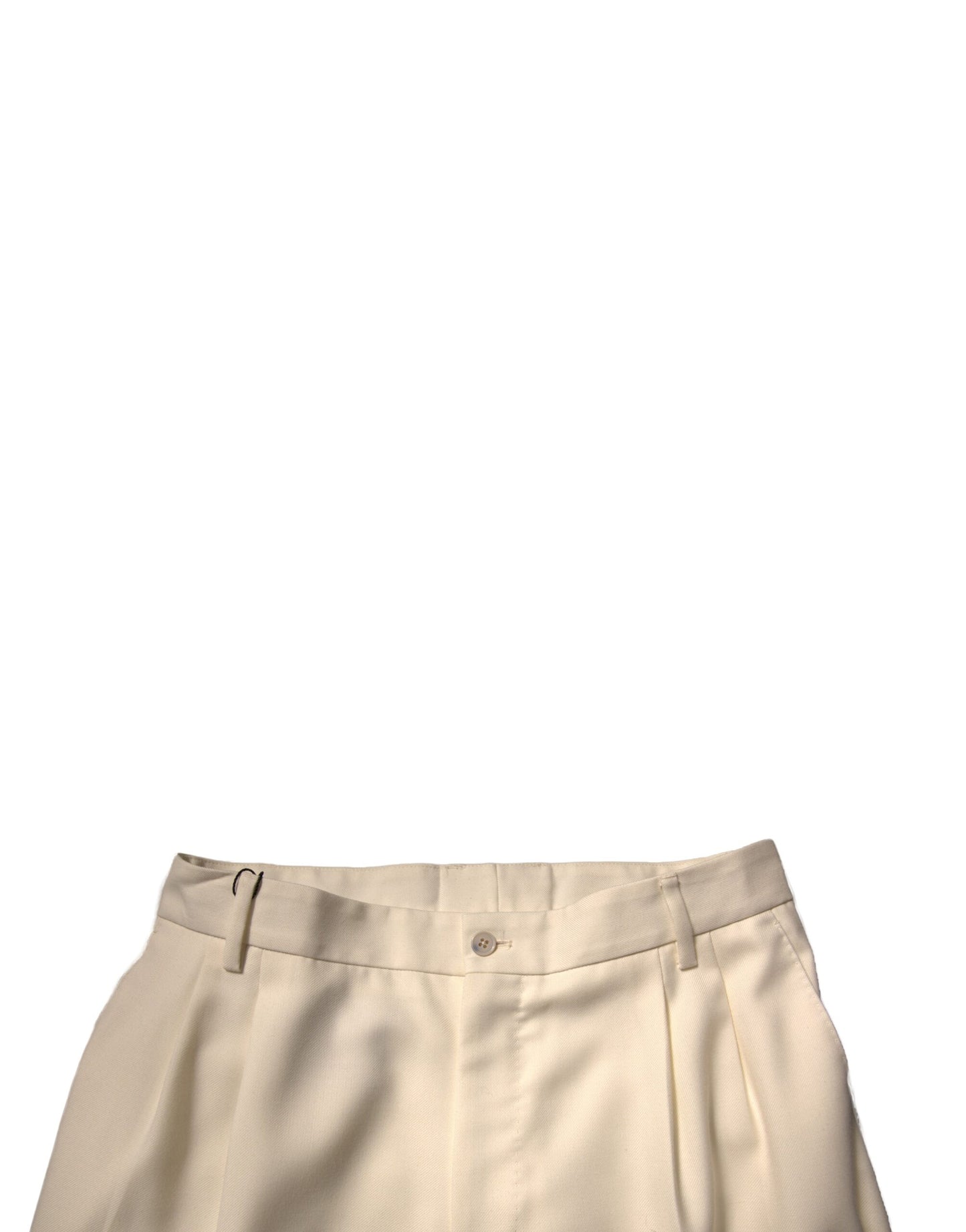 Off White Straight Dress Pants-Dolce & Gabbana-LabelTerrace.com