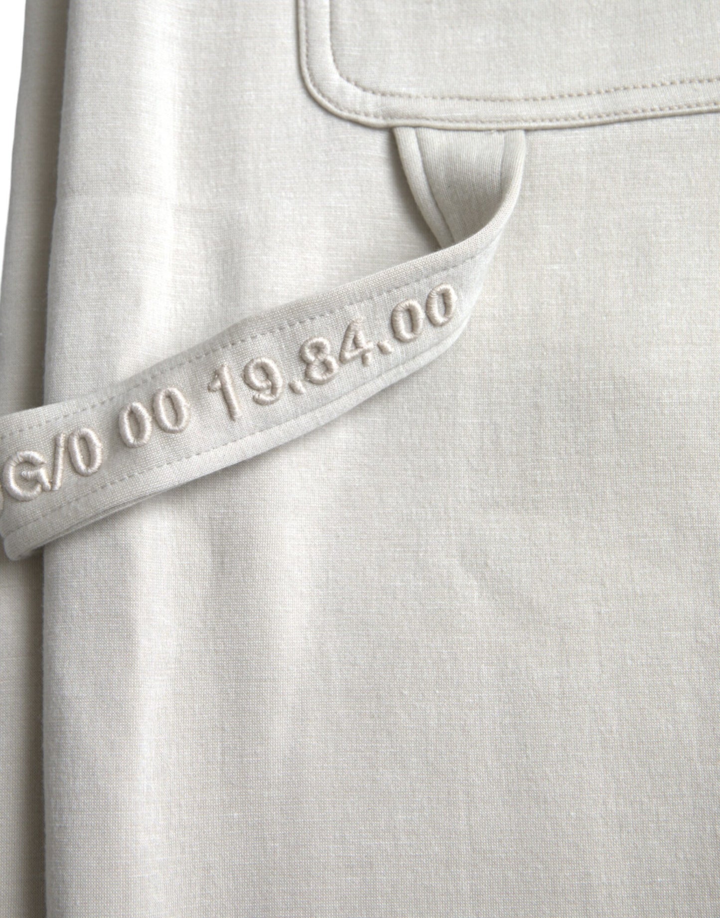 Off White Viscose Cargo Jogger Sweatpants Pants-Dolce & Gabbana-LabelTerrace.com