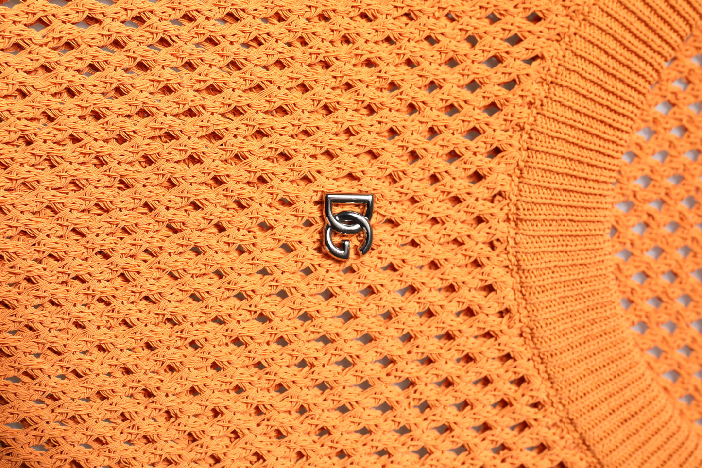 Orange Cashmere Round Neck Sleeveless T-shirt-Dolce & Gabbana-LabelTerrace.com