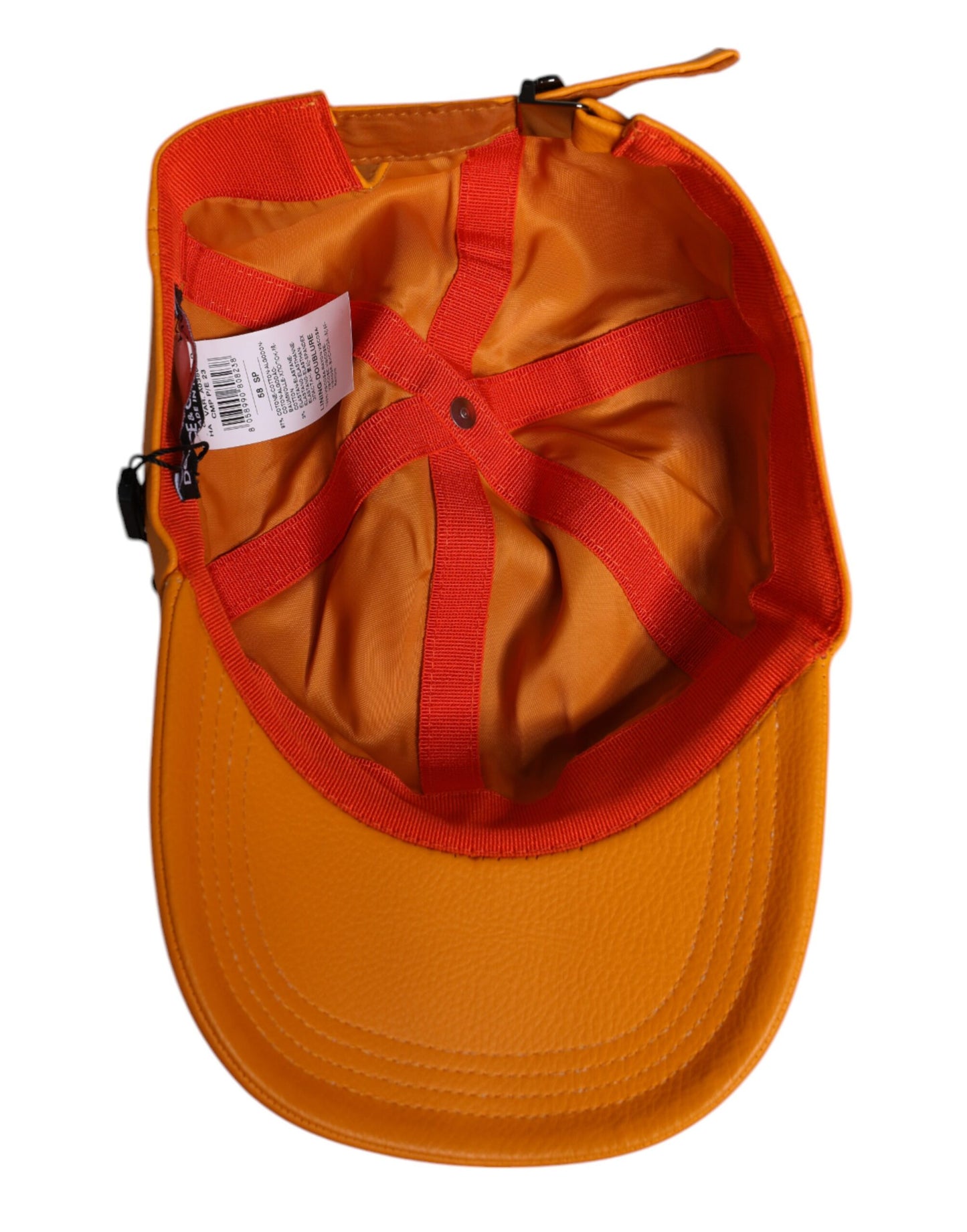 Orange Cotton 6 Panels Baseball Cap-Dolce & Gabbana-LabelTerrace.com