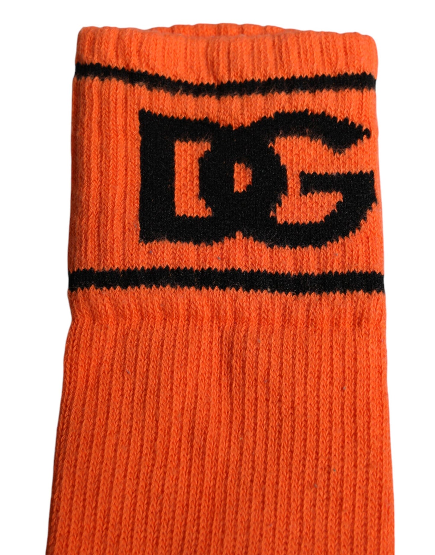 Orange Cotton DG Logo Print Open Toe Socks-Dolce & Gabbana-LabelTerrace.com