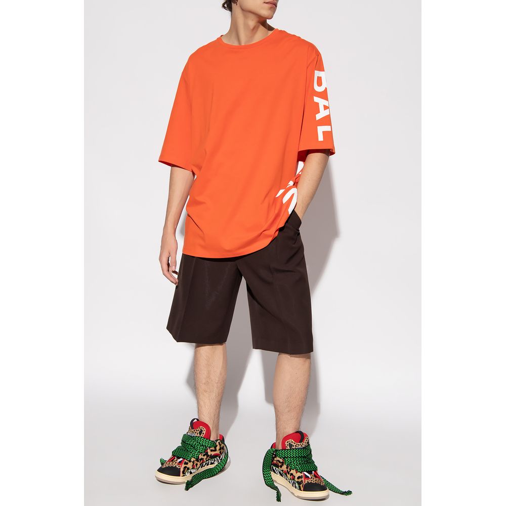 Orange Cotton T-Shirt-Balmain-LabelTerrace.com