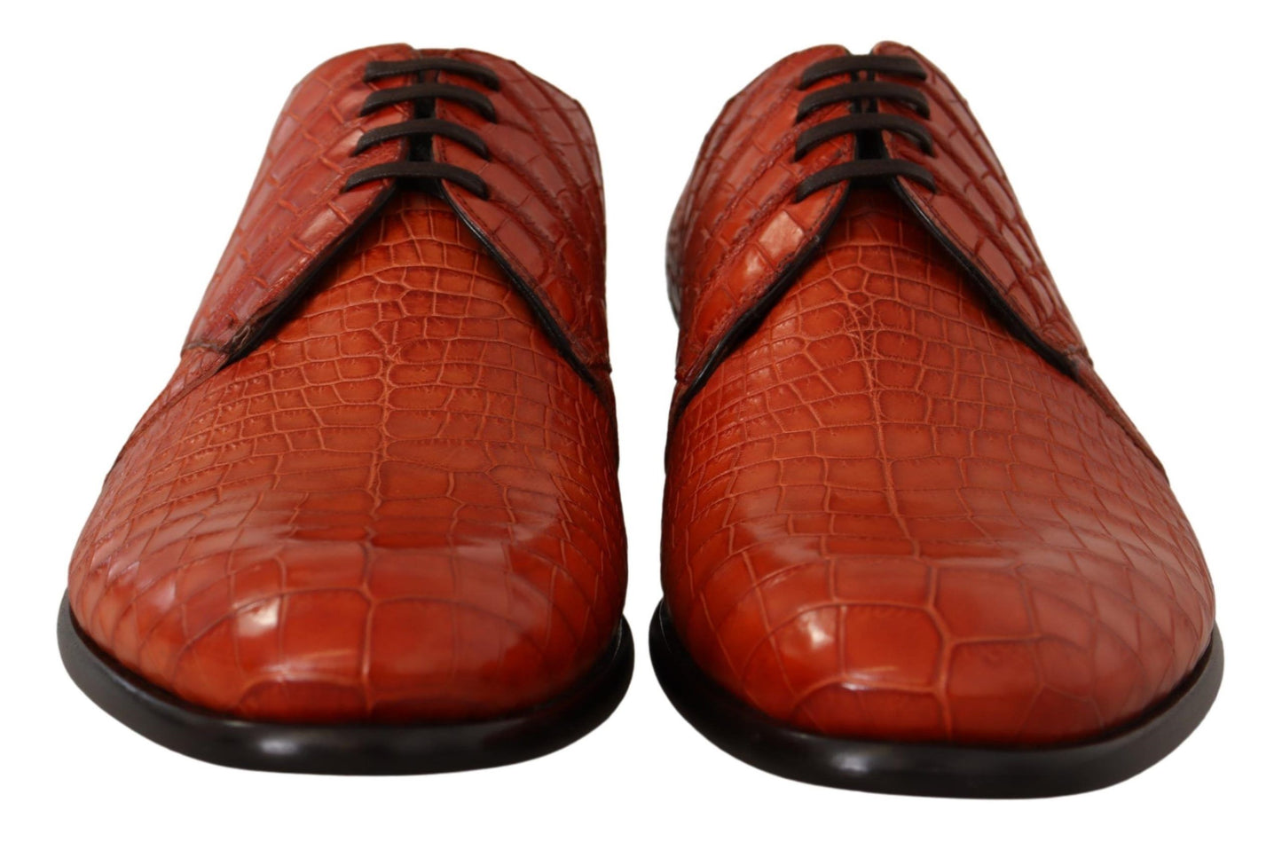 Orange Exotic Leather Dress Derby Shoes-Dolce & Gabbana-LabelTerrace.com